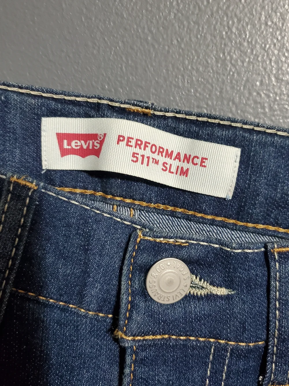 Levi's 511 Boys Blue Slim Straight Jeans Adjustable Waist Size 14